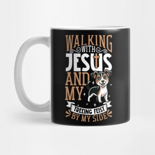 Jesus and dog - Mountain Feist Mug